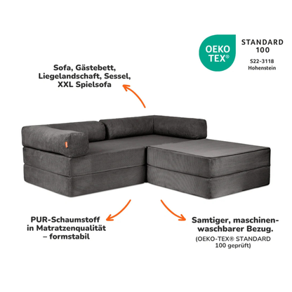Funzy Family Ecksofa 2-Sitzer - Cord Collection