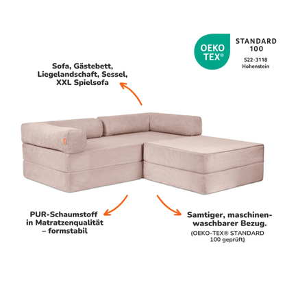 Funzy Family Ecksofa 2-Sitzer - Cord Collection