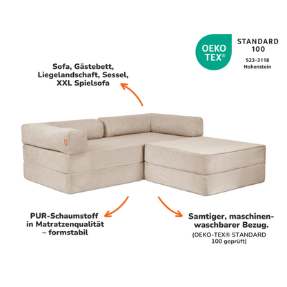 Funzy Family Ecksofa 2-Sitzer - Cord Collection