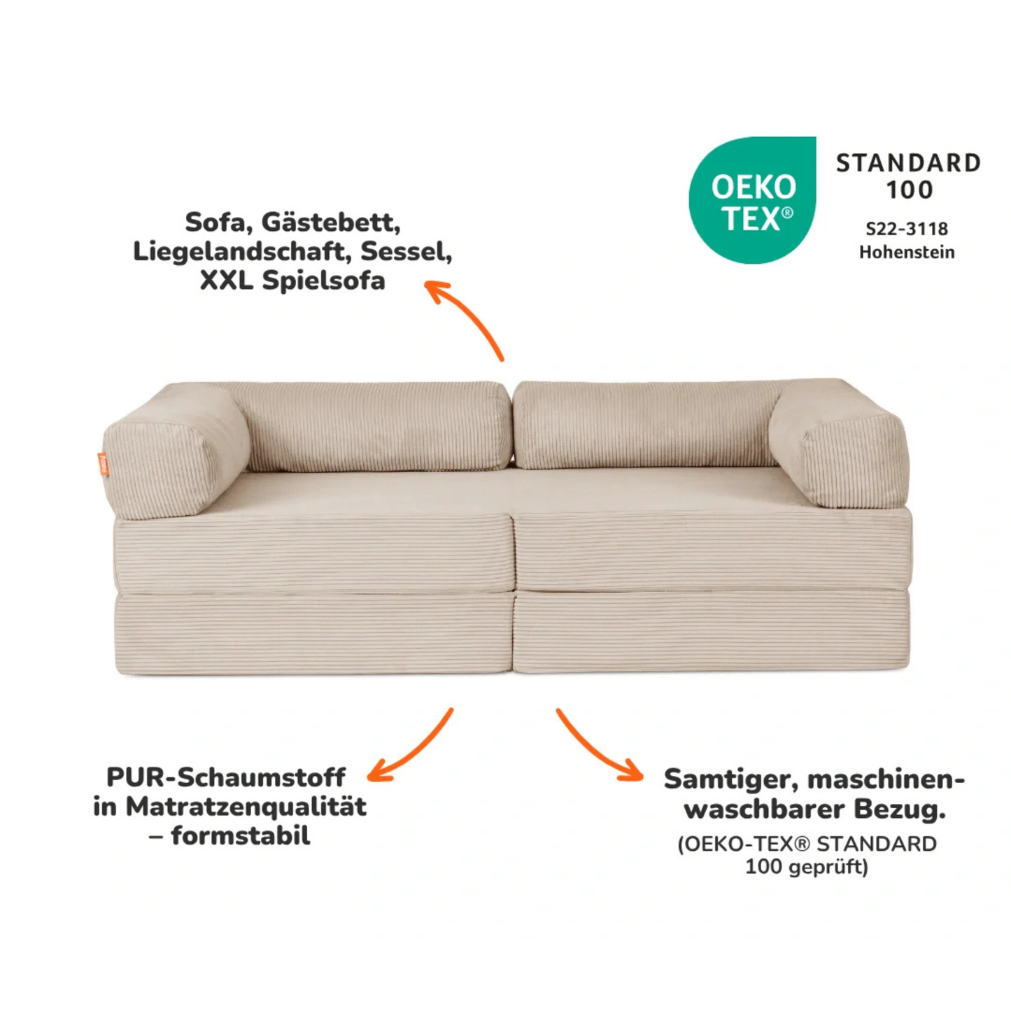 Funzy Family Sofa 2-Sitzer - Cord Collection