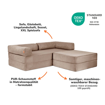 Funzy Family Ecksofa 2-Sitzer - Cord Collection