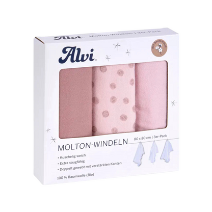 ALVI Molton-Windeln 3er Pack 80x80