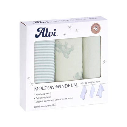 ALVI Molton-Windeln 3er Pack 80x80