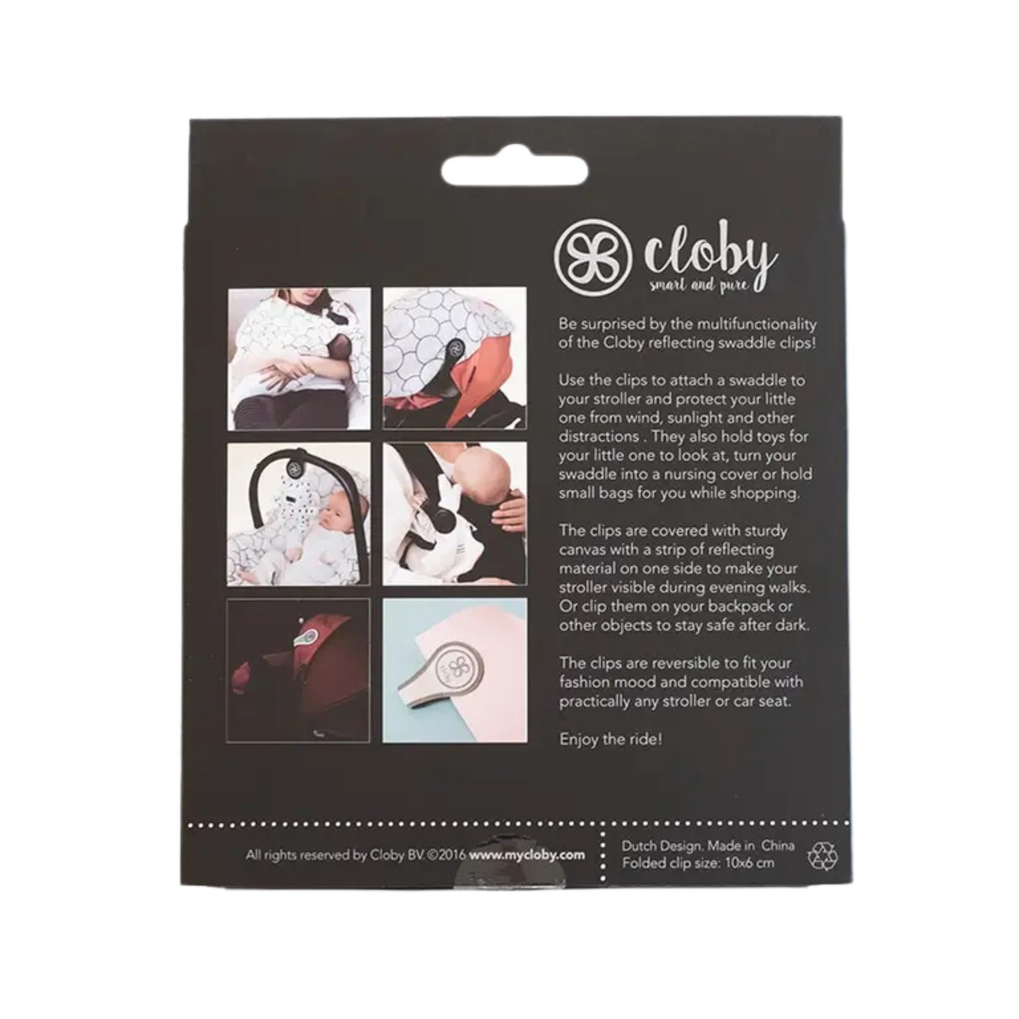 Cloby Canvas Reflective Clips Black/Grey