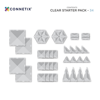 Connetix Magnetbausteine Clear Starter Pack - 34 Teile