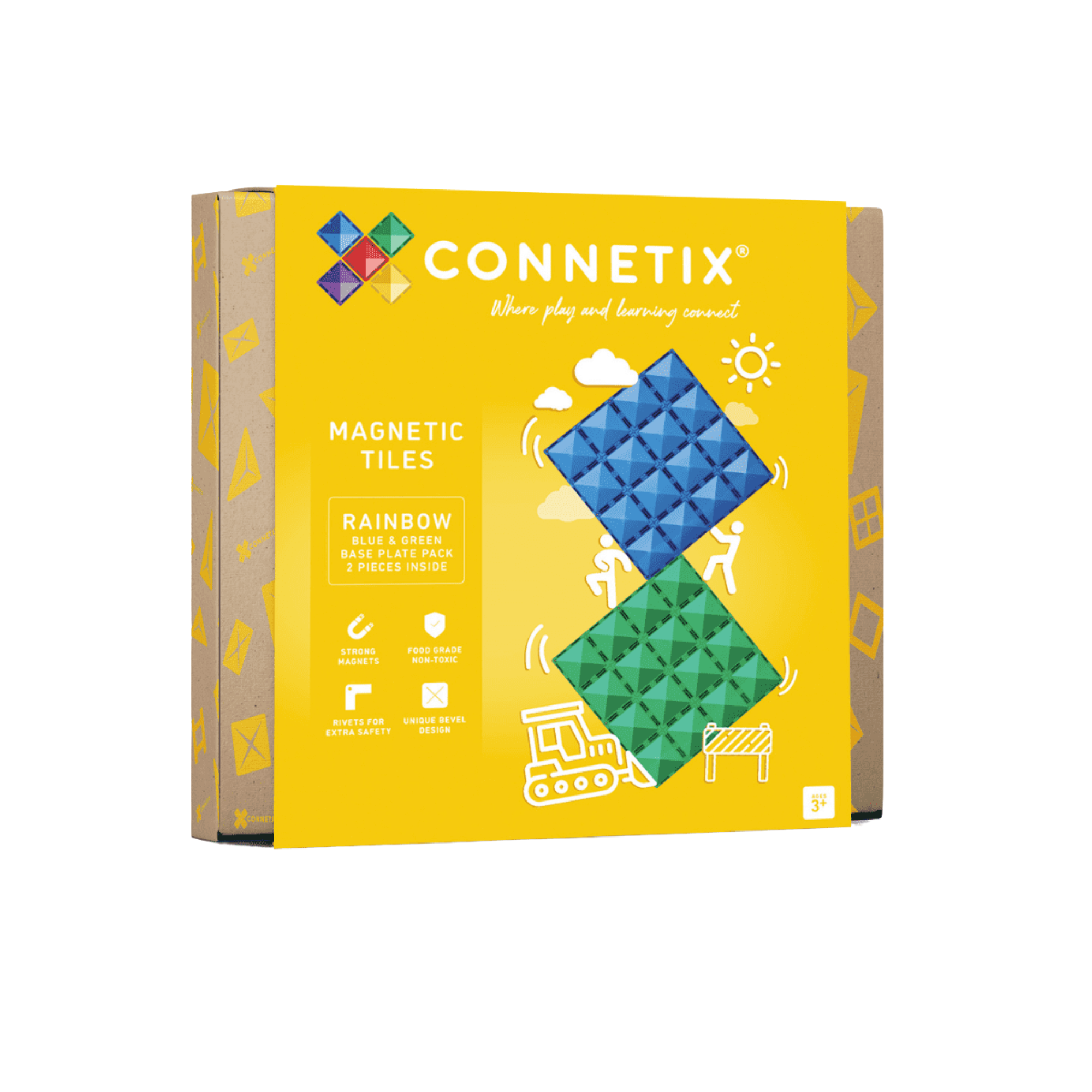 Connetix Magnetbausteine Rainbow Blue & Green Basisplatten - 2 Teile - Bild