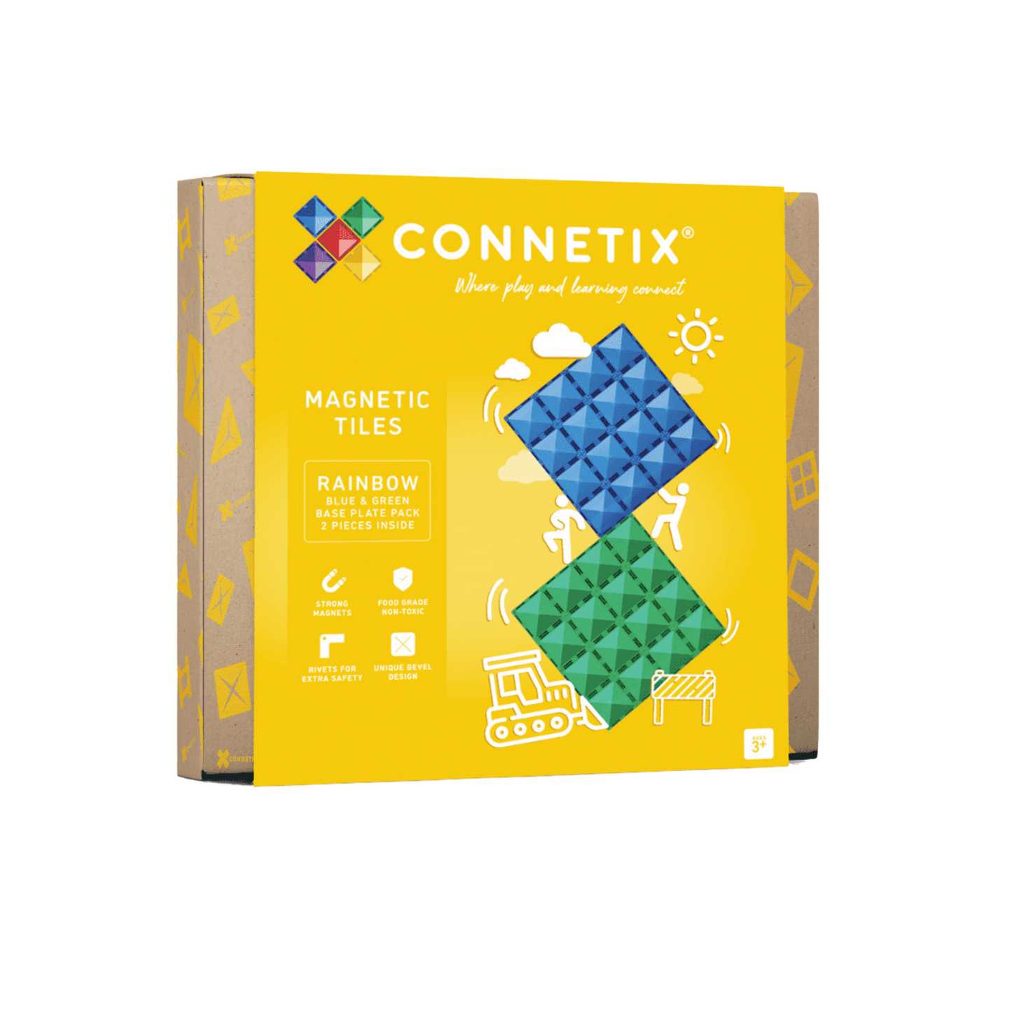 Connetix Magnetbausteine Rainbow Blue & Green Basisplatten - 2 Teile