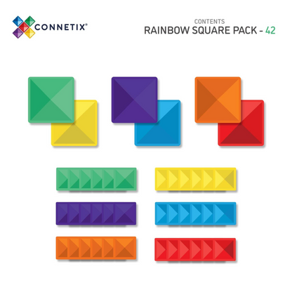 Connetix Magnetbausteine Rainbow Square Pack - 42 Teile