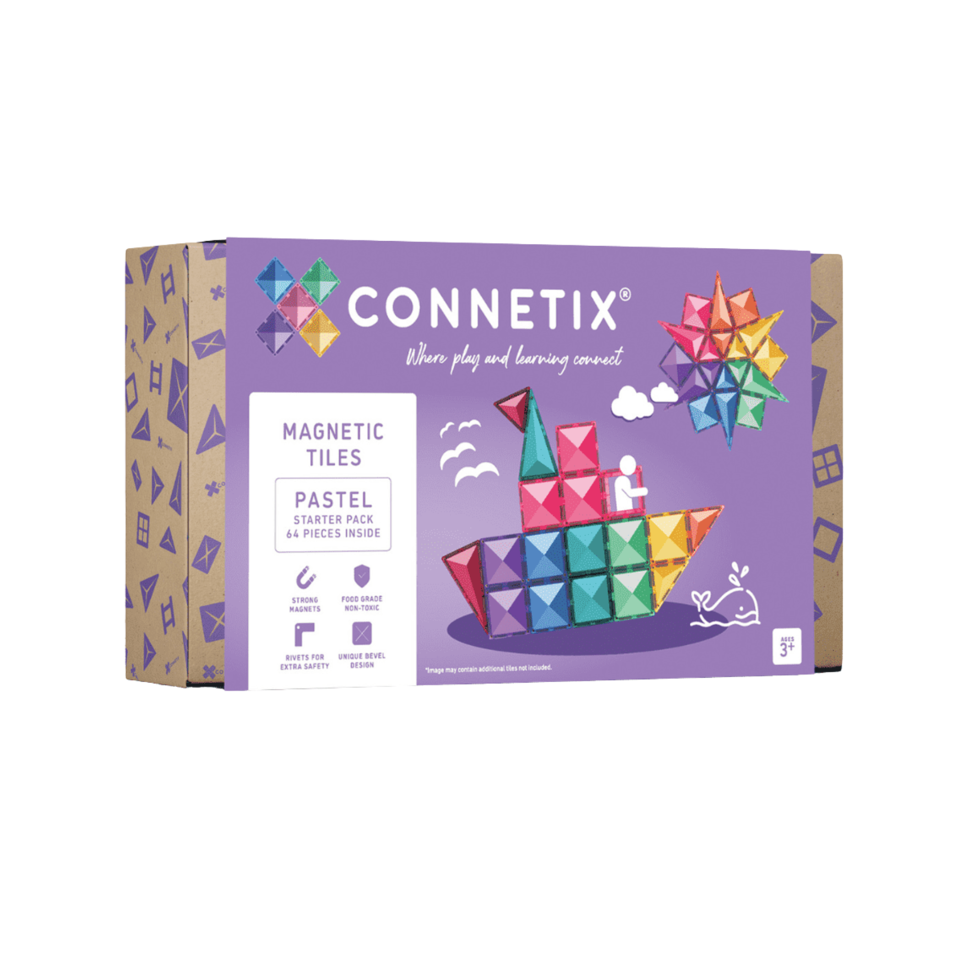 Connetix Magnetbausteine Starter Pack - 64 Teile Pastel - Bild
