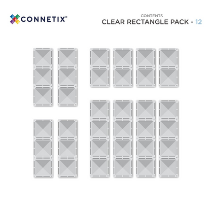 Connetix Magnetbausteine Clear Rectangle Pack - 12 Teile