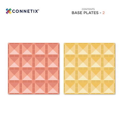 Connetix Magnetbausteine Pastel Lemon & Peach Basisplatten - 2 Teile