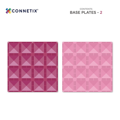 Connetix Magnetbausteine Pastel Pink & Berry Basisplatten - 2 Teile