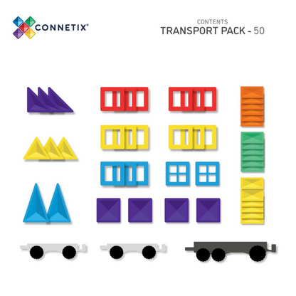 Connetix Magnetbausteine Rainbow Transport Pack - 50 Teile