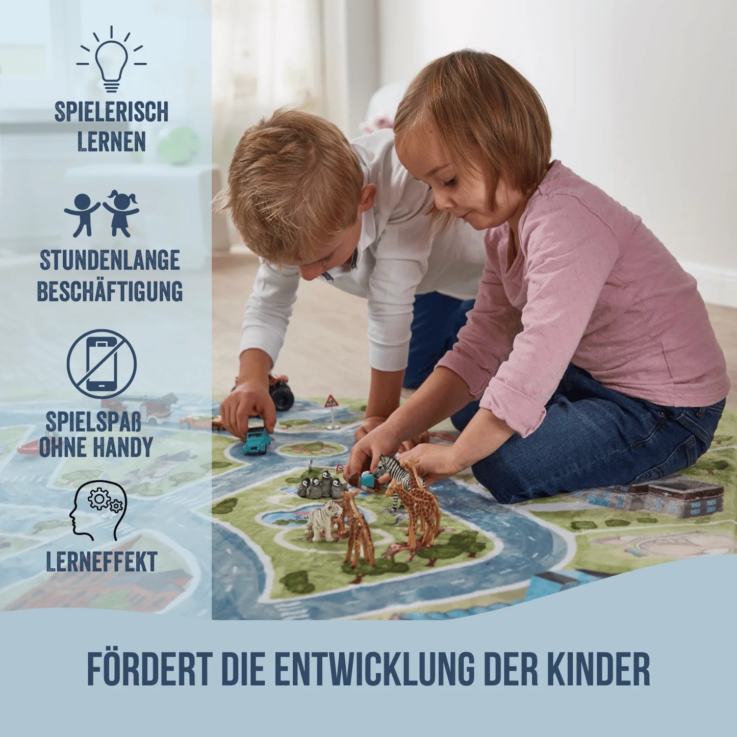 HappyCityKids Spielteppich Stuttgart L 130 x 180 cm