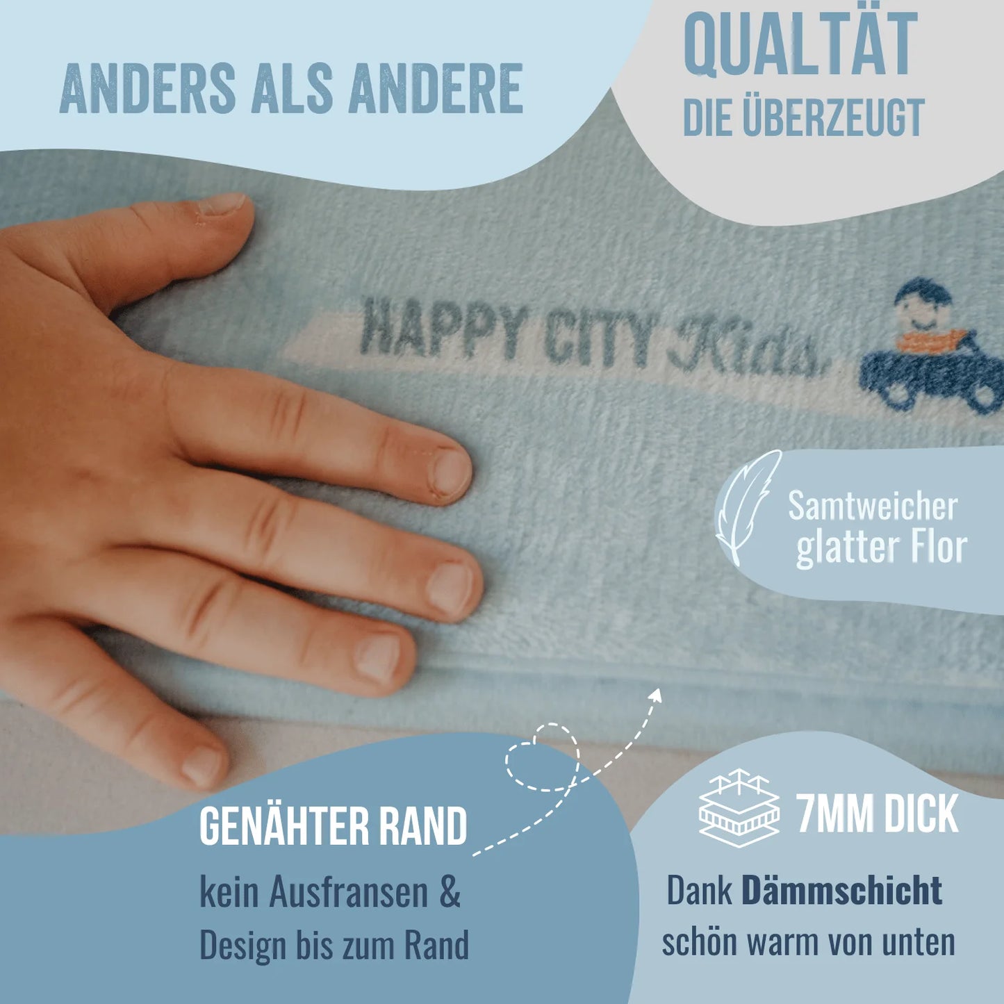 HappyCityKids Spielteppich Raus aufs Land 130 x 180 cm