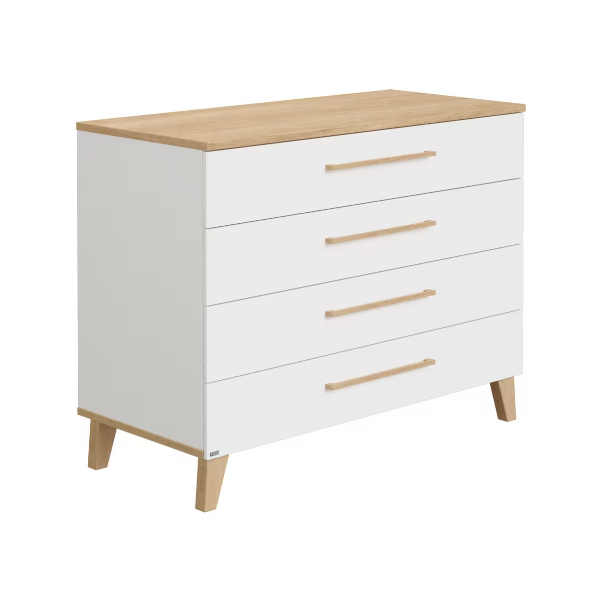 Paidi OSCAR Wickelkommode 4 Schubladen Kreideweiß/Eiche-Nebraska