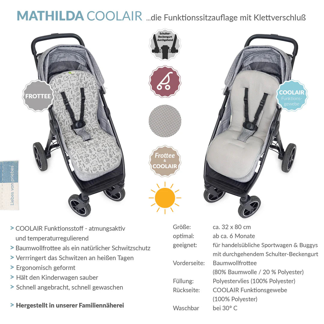 Liebes von Priebes Mathilda Coolair Sitzauflage mit Klett
