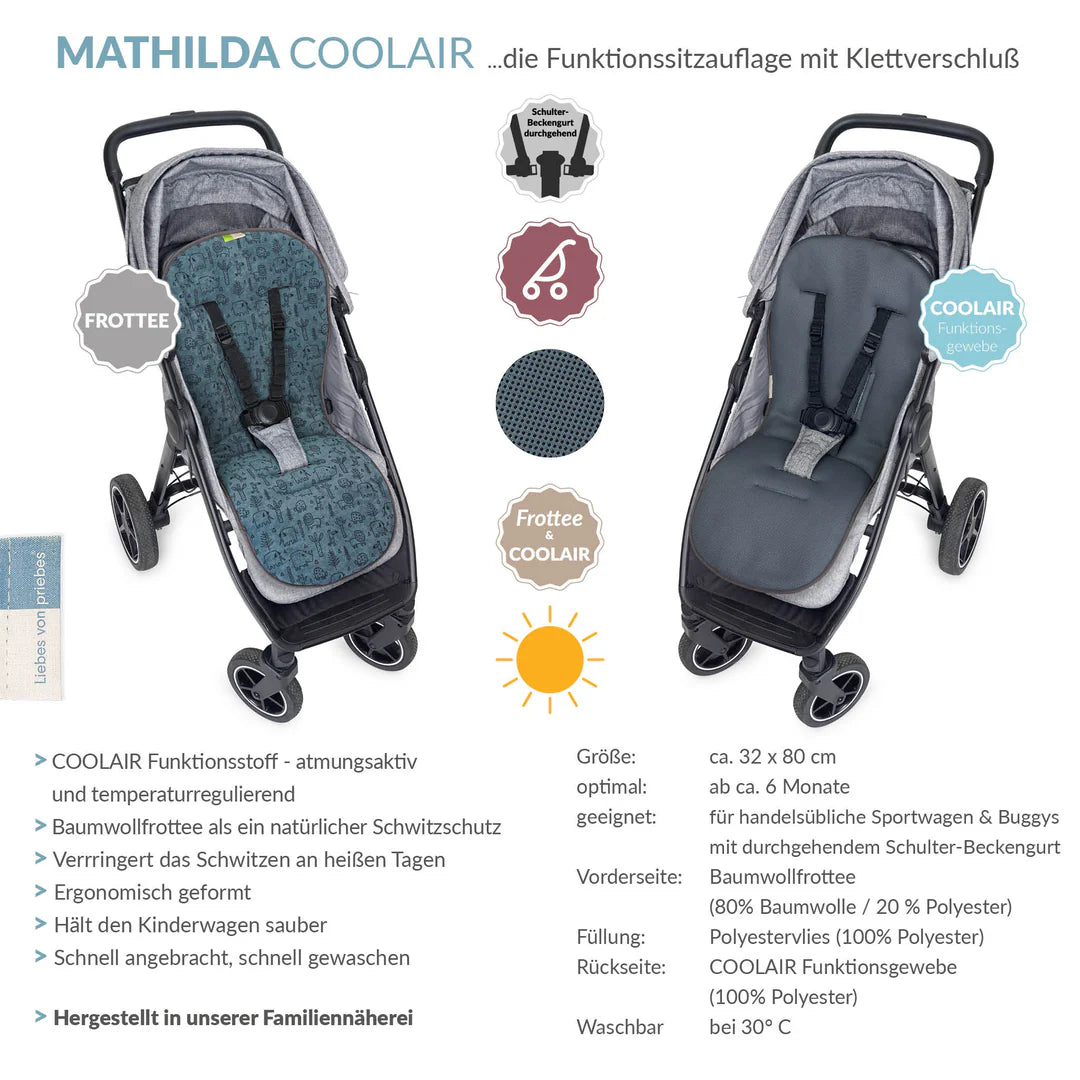 Liebes von Priebes Mathilda Coolair Sitzauflage mit Klett