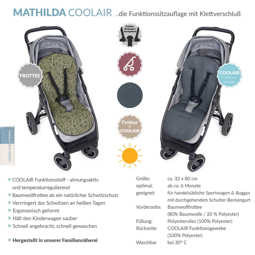 Liebes von Priebes Mathilda Coolair Sitzauflage mit Klett