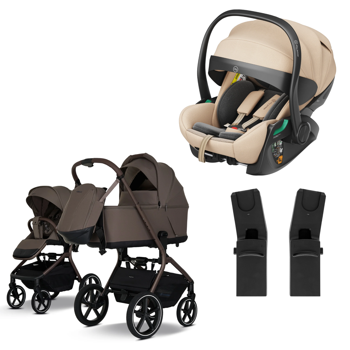 My Junior MAVI - 3in1 Premium inkl. Adapter, AURA ergo 2 Babyschale
