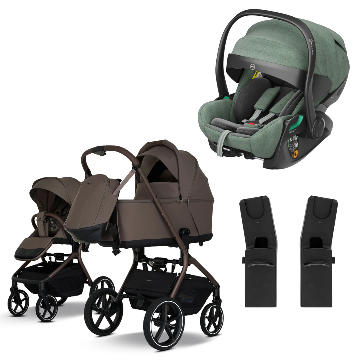 My Junior MAVI - 3in1 Premium inkl. Adapter, AURA ergo 2 Babyschale