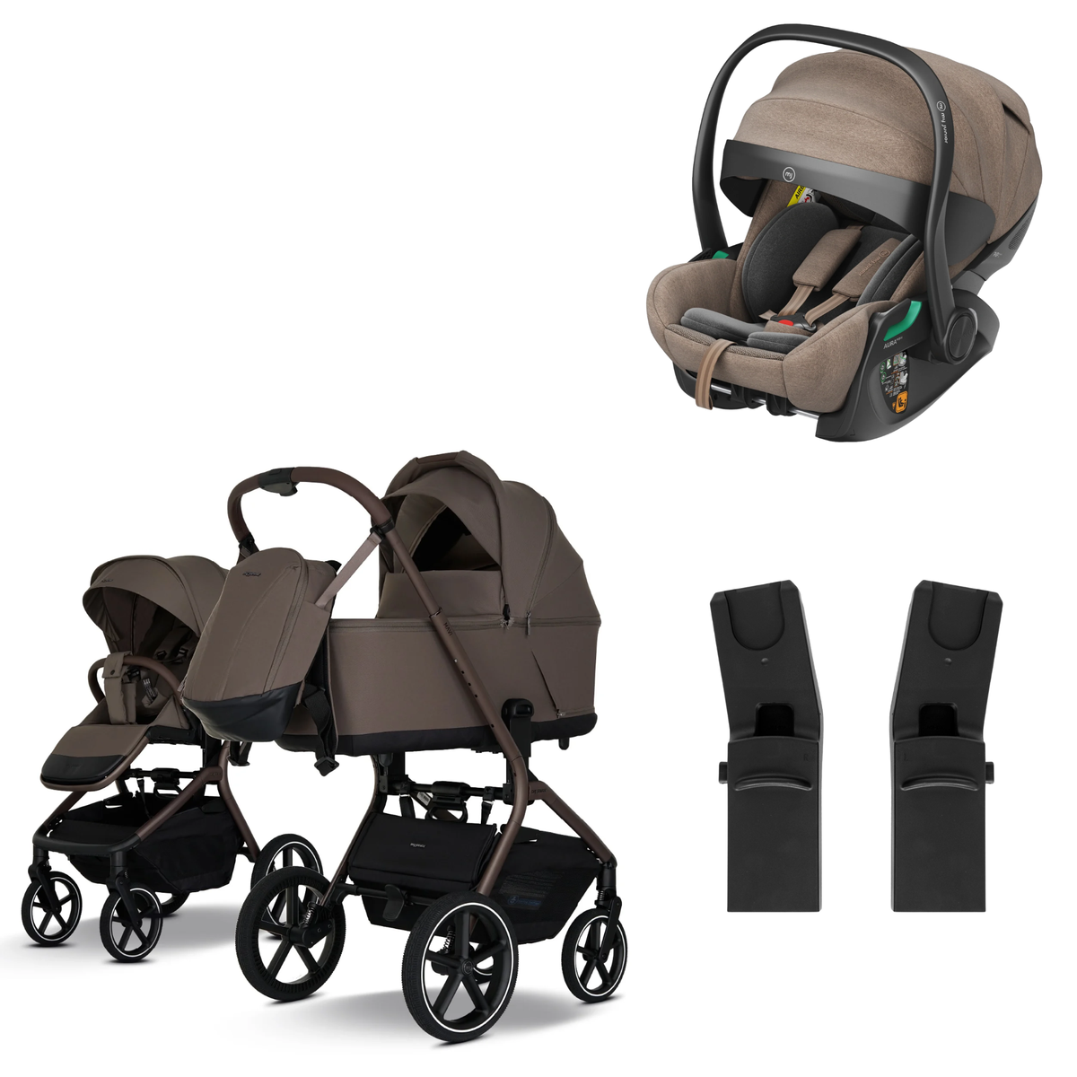 My Junior MAVI - 3in1 Premium inkl. Adapter, AURA ergo 2 Babyschale