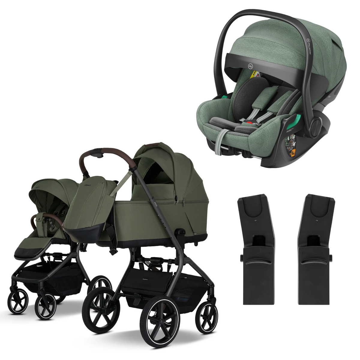 My Junior MAVI - 3in1 Premium inkl. Adapter, AURA ergo 2 Babyschale