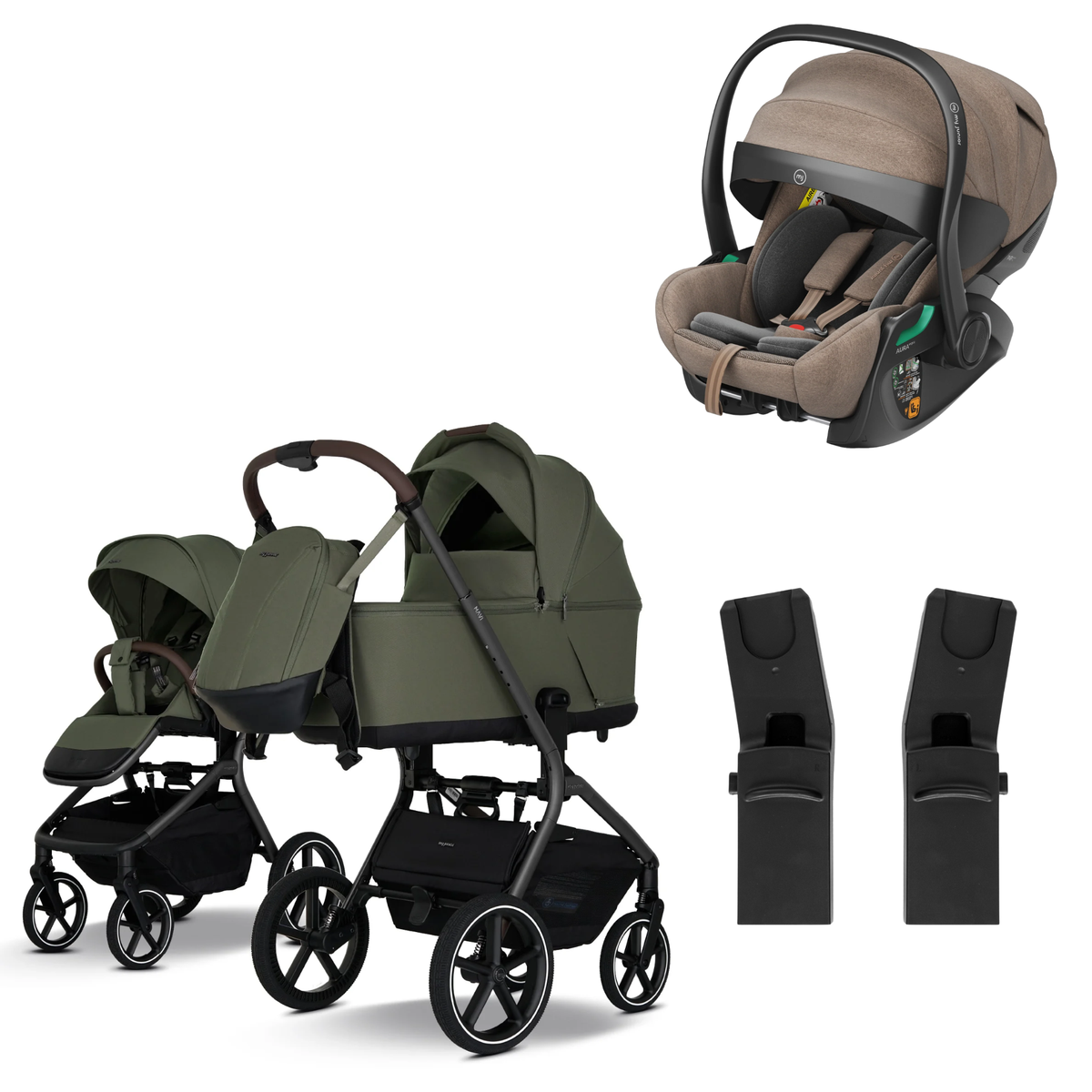 My Junior MAVI - 3in1 Premium inkl. Adapter, AURA ergo 2 Babyschale