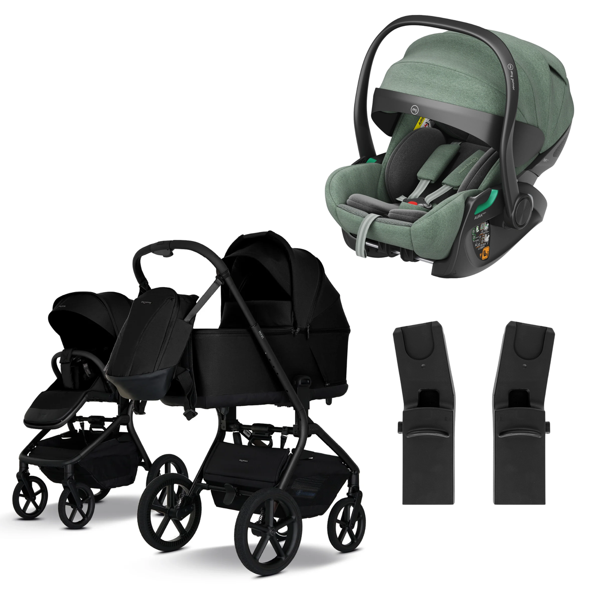 My Junior MAVI - 3in1 Premium inkl. Adapter, AURA ergo 2 Babyschale