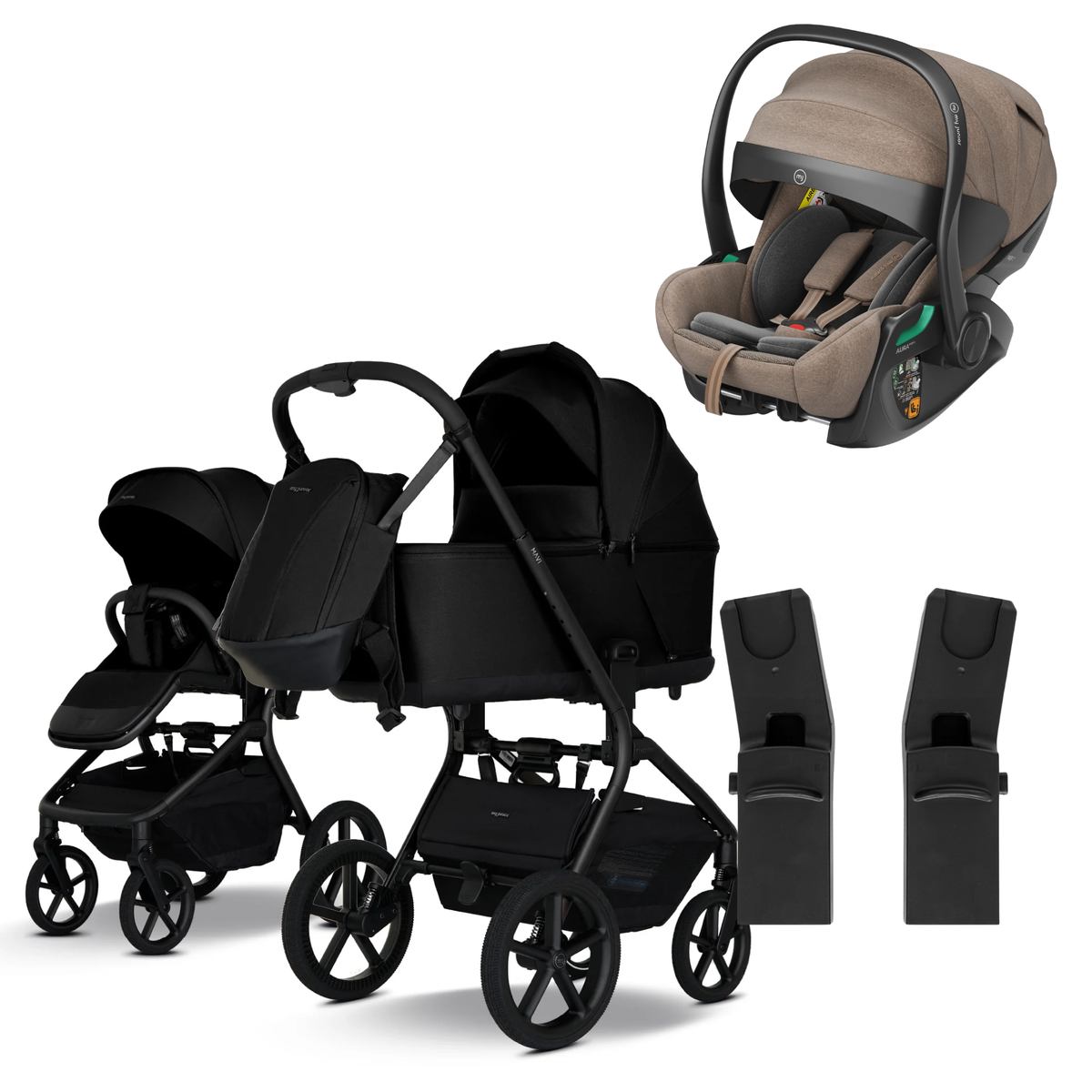 My Junior MAVI - 3in1 Premium inkl. Adapter, AURA ergo 2 Babyschale