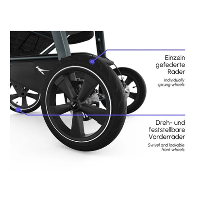 tfk MONO 4 - Kombikinderwagen 2-in-1 mit Luftrad-Set