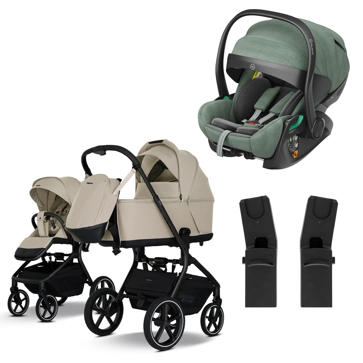My Junior MAVI - 3in1 Premium inkl. Adapter, AURA ergo 2 Babyschale