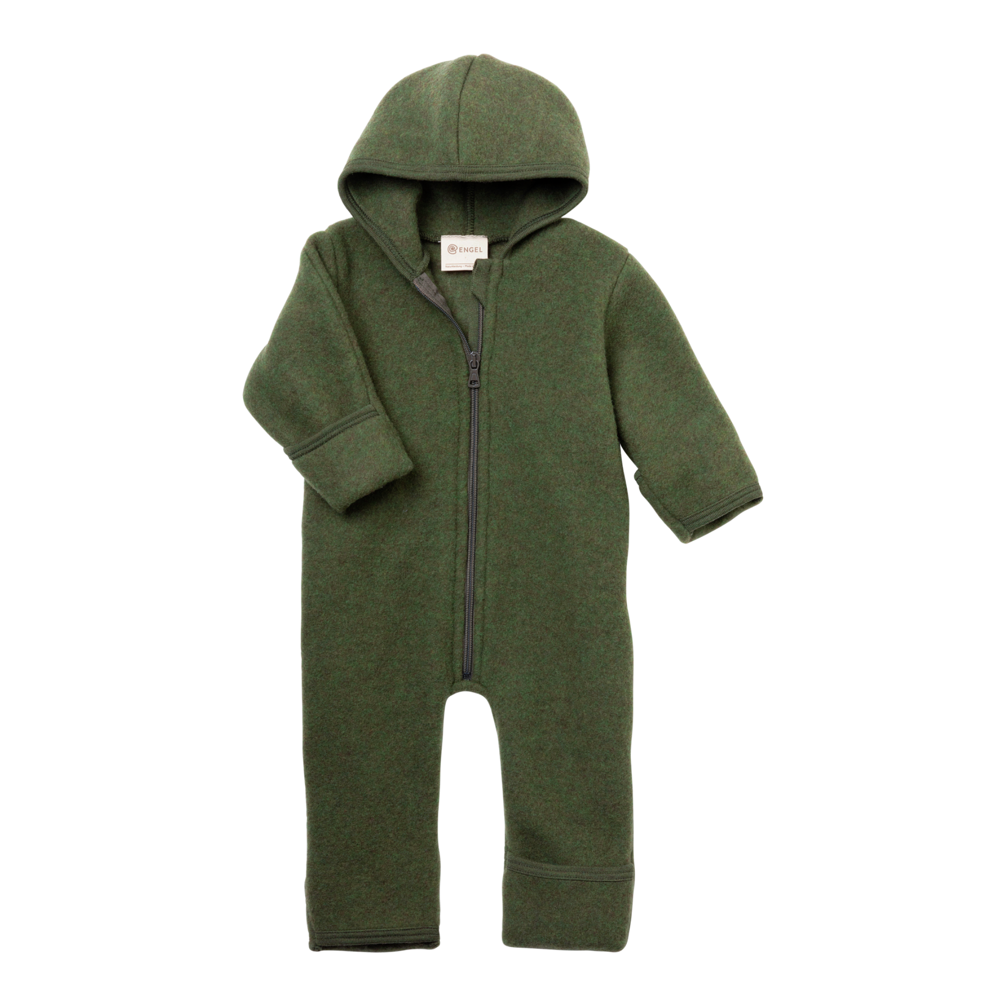 Engel Baby-Overall mit Kapuze und Reißverschluss - schilf melange - Bild
