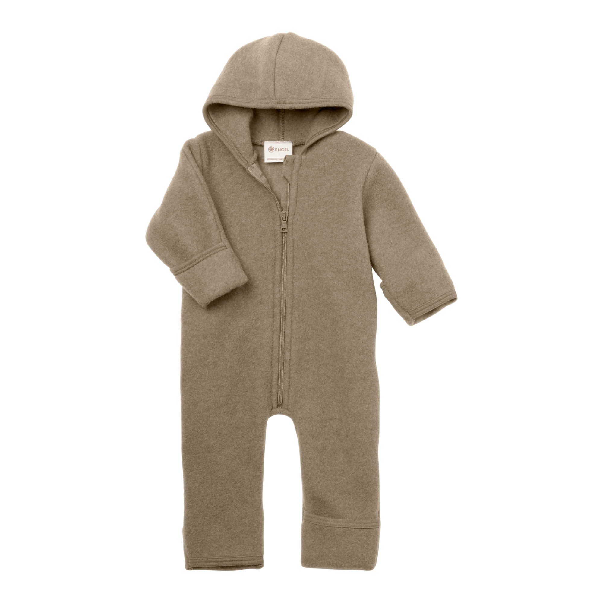 Engel Baby-Overall mit Kapuze und Reißverschluss - walnuss melange - Bild