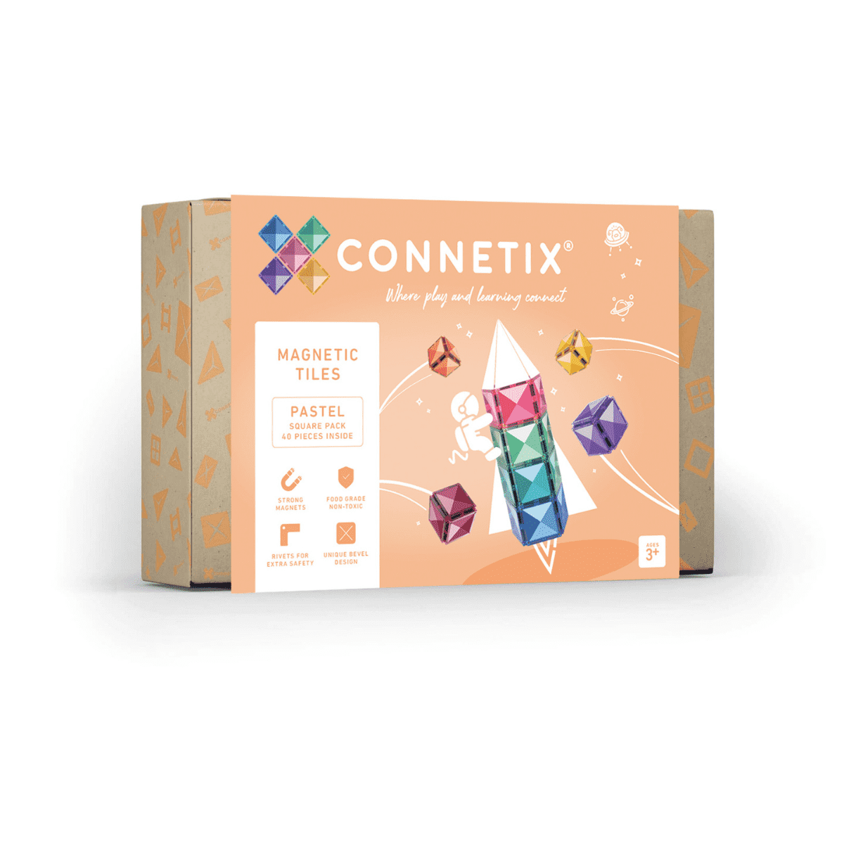 Connetix Magnetbausteine Square Pack - 40 Teile Pastel