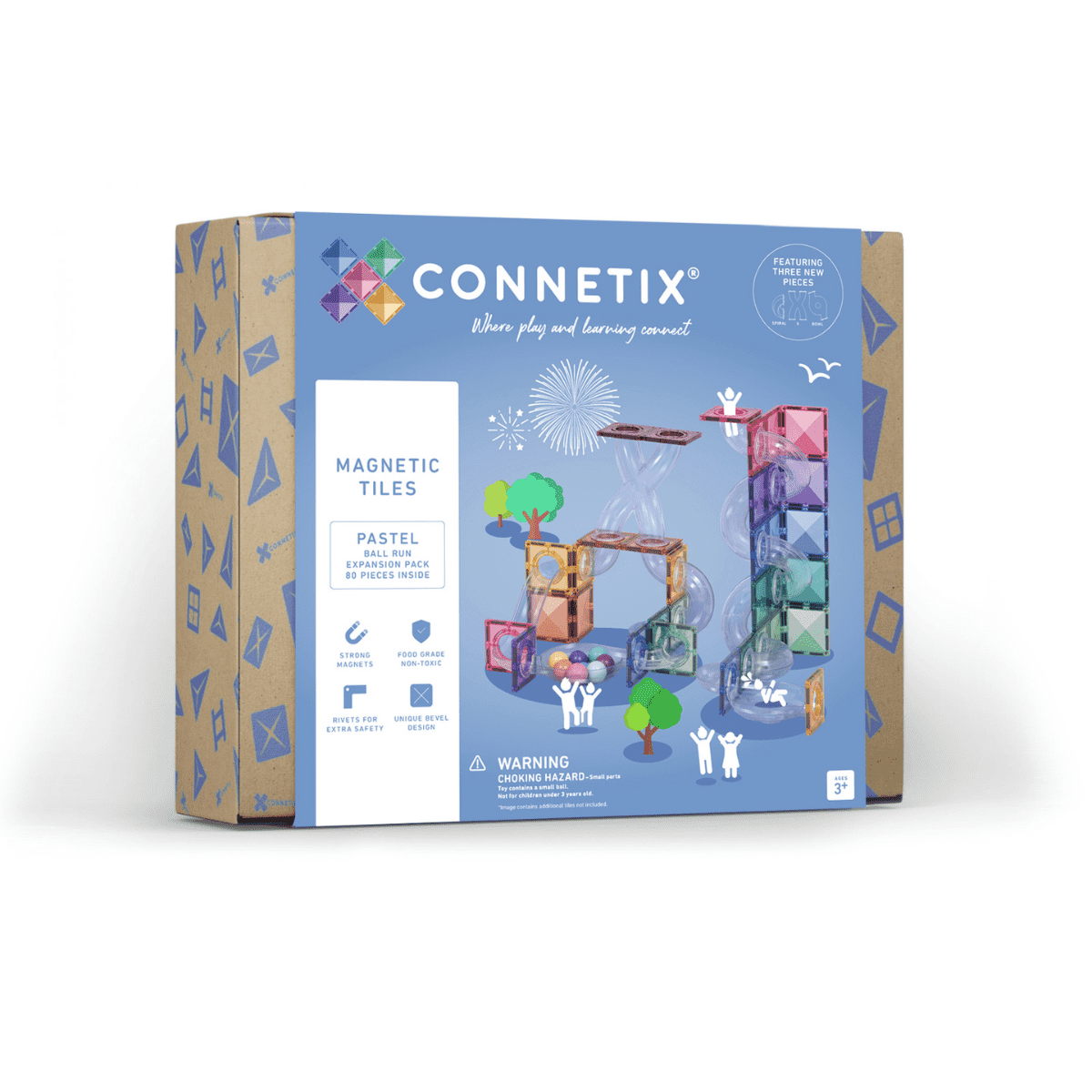 Connetix Magnetbausteine Kugelbahn Ball Run Expansion Pack - 80 Teile Pastel - Bild