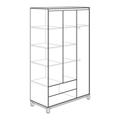 Paidi OLLI Kleiderschrank - 3Türen 2S Kreideweiß