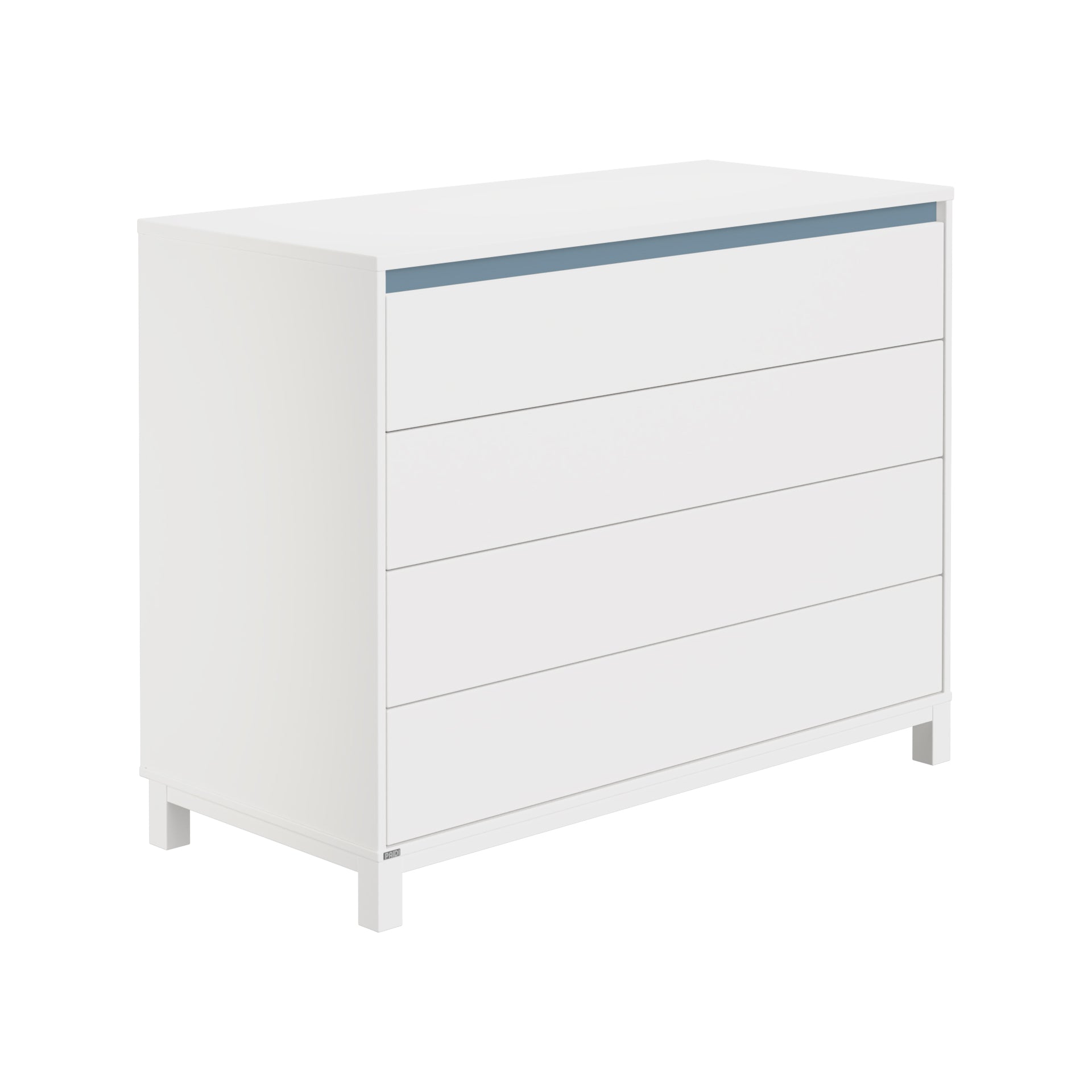 PAIDI Wickelkommode Olli 4 Schubladen Kreideweiß - Mattblau - Bild