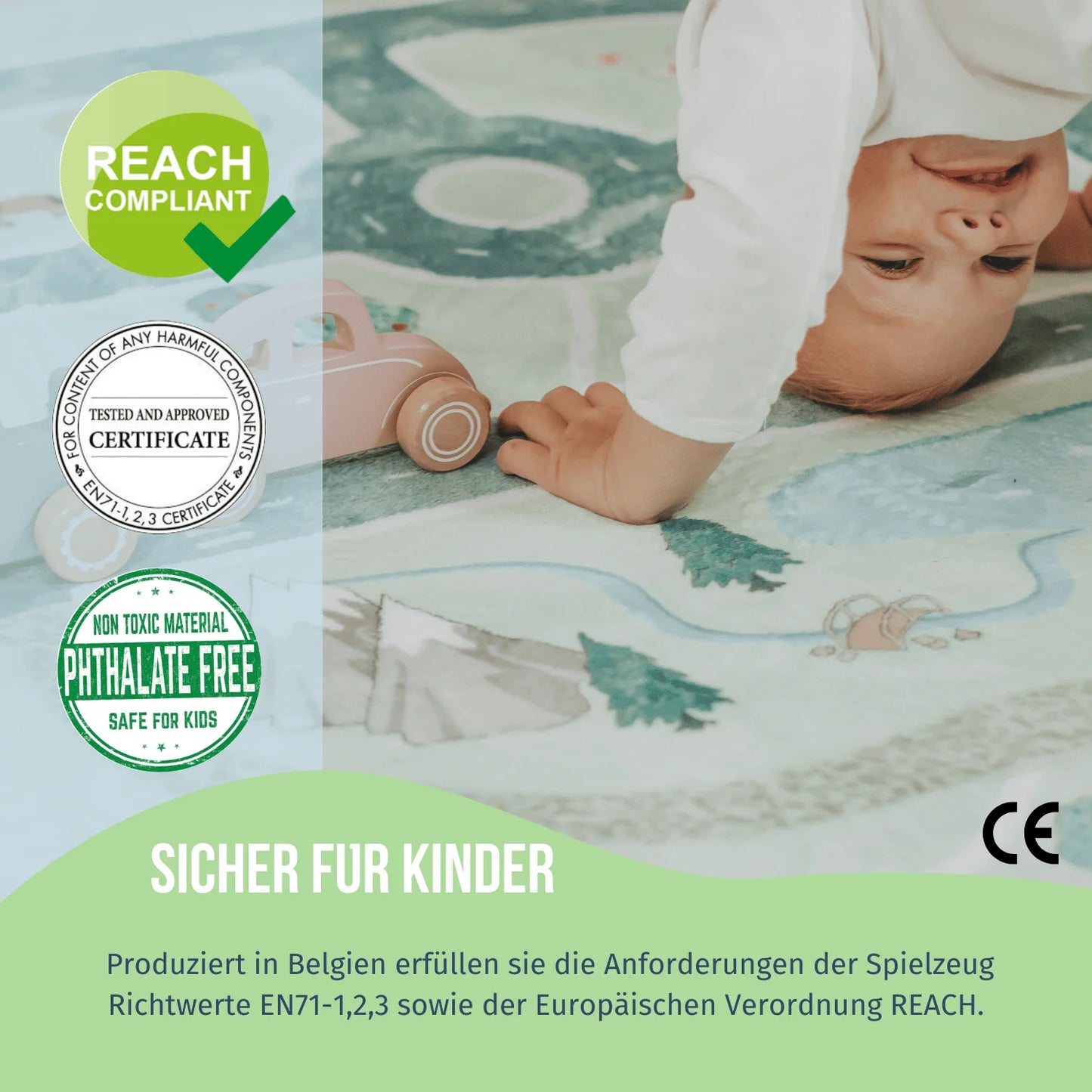 HappyCityKids Spielteppich Raus aufs Land 130 x 180 cm